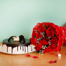 Fairytale Bliss – Cake & Flower Bouquet Deal