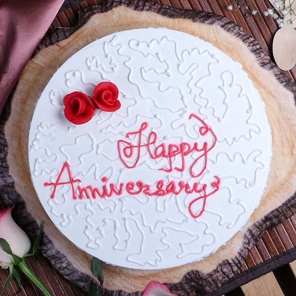 Love Flowers Anniversary Cake-Love heart cake-Heart Cake-Flower cake